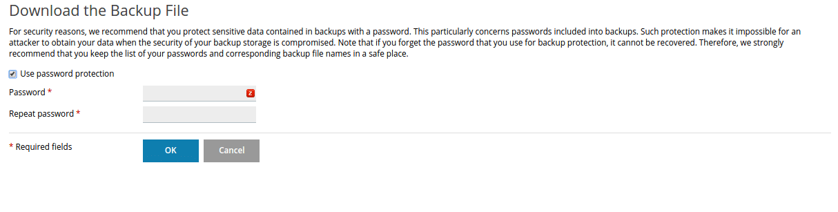 Backup a Website contents Plesk Panel