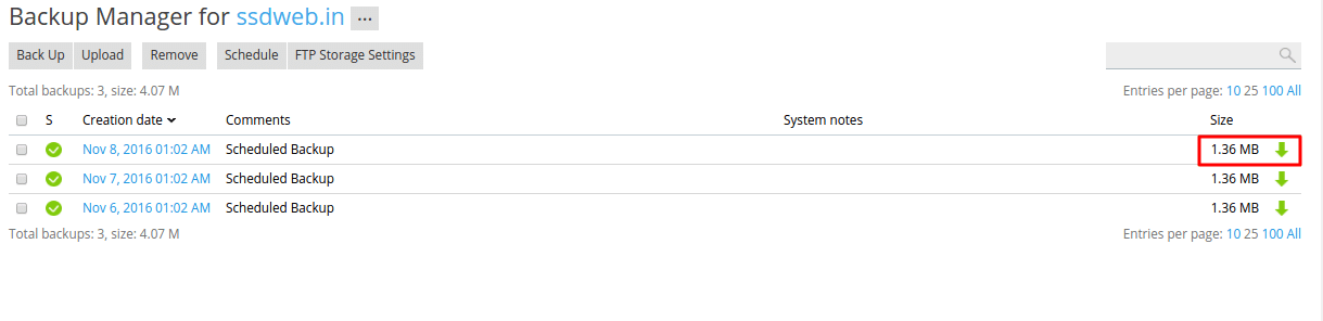Backup a Website in Plesk