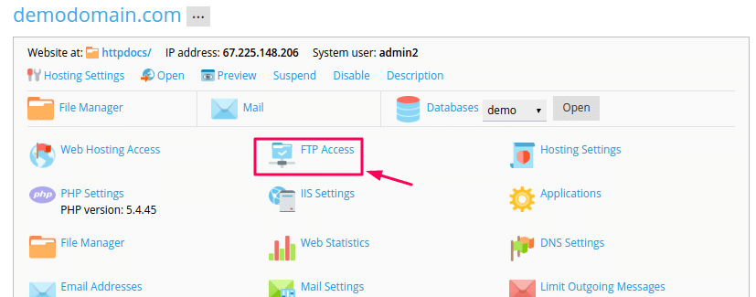 Plesk add ftp user