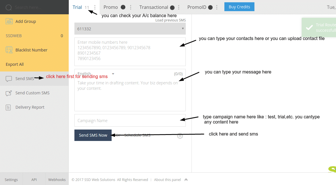 How to send sms