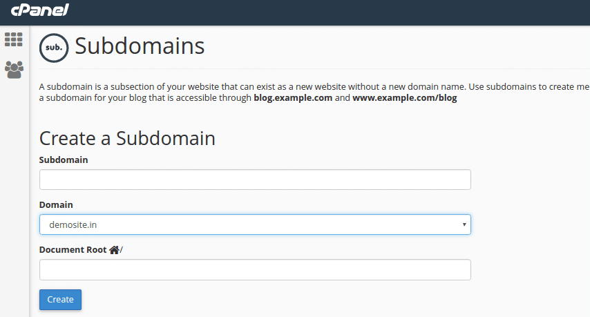Add new subdomain