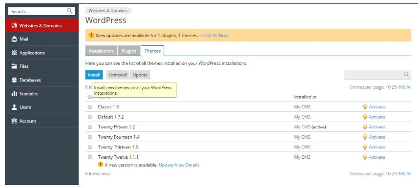 Install and Remove Themes