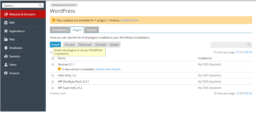 install and Remove plugin