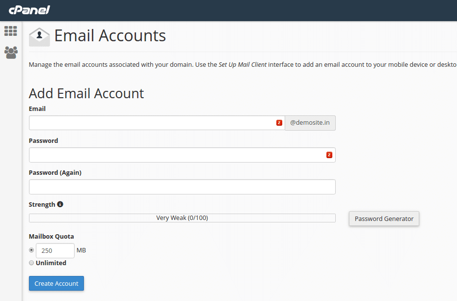 Create Email Address cPanel