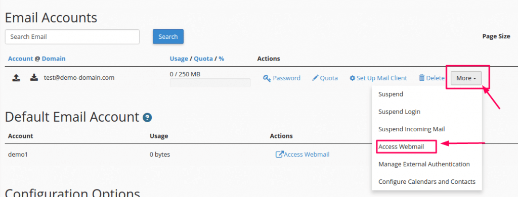 webmail account