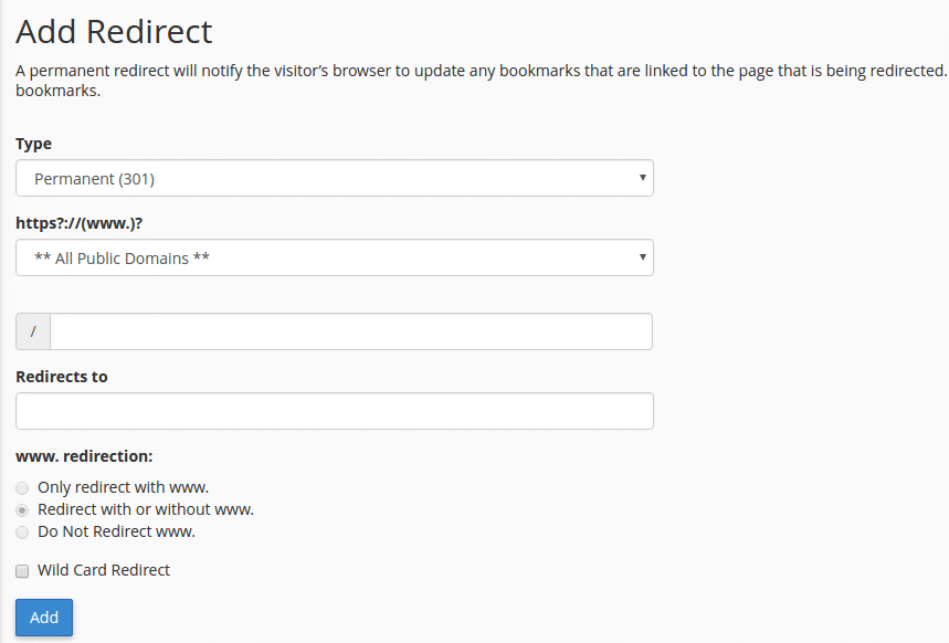 redirect option