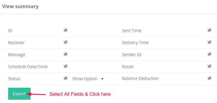 how to download SMS delivery report