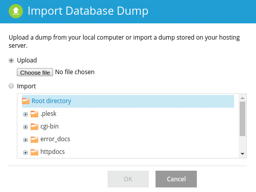 import database dump