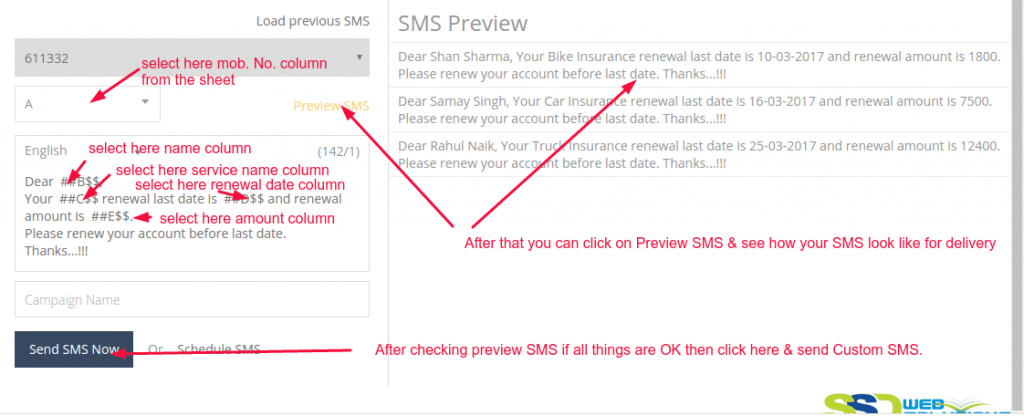 sms preview