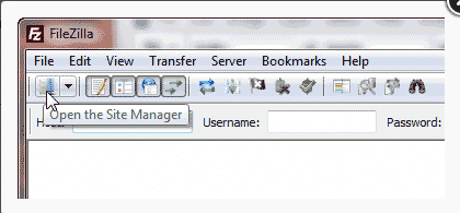 Filezilla site manager