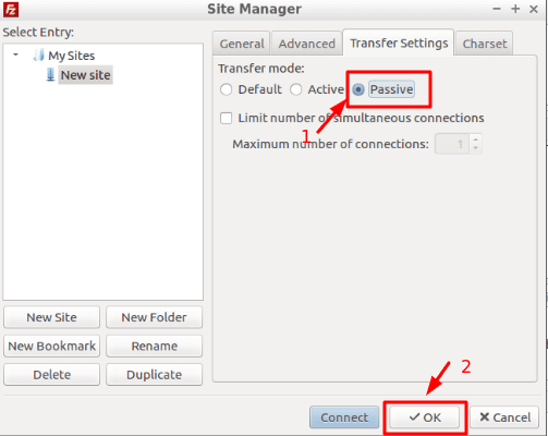 Filezilla Transfer setting
