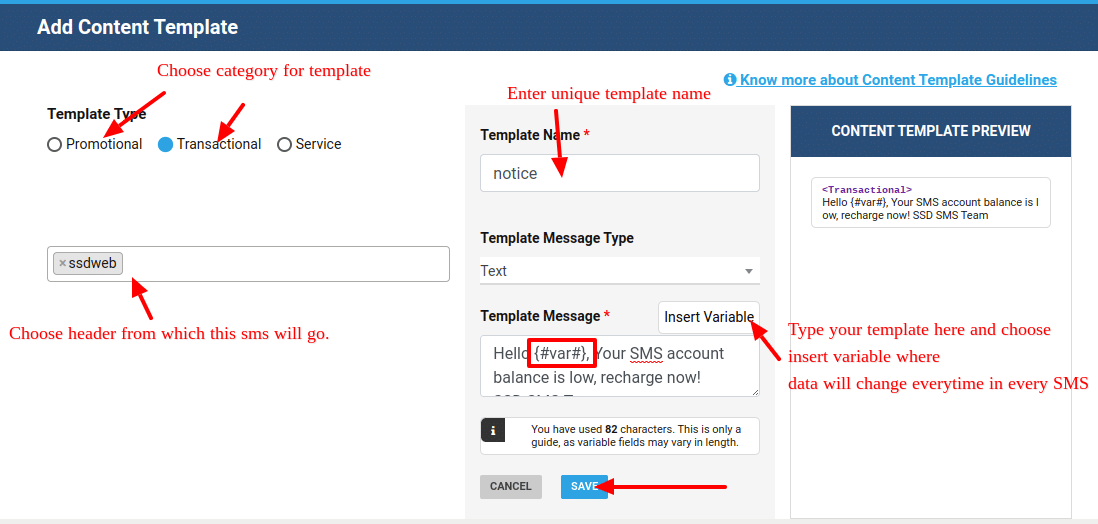 bsnl dlt template registration