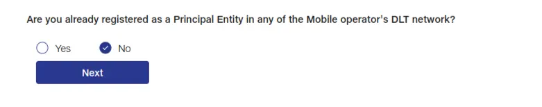 Jio DLT Already Registered